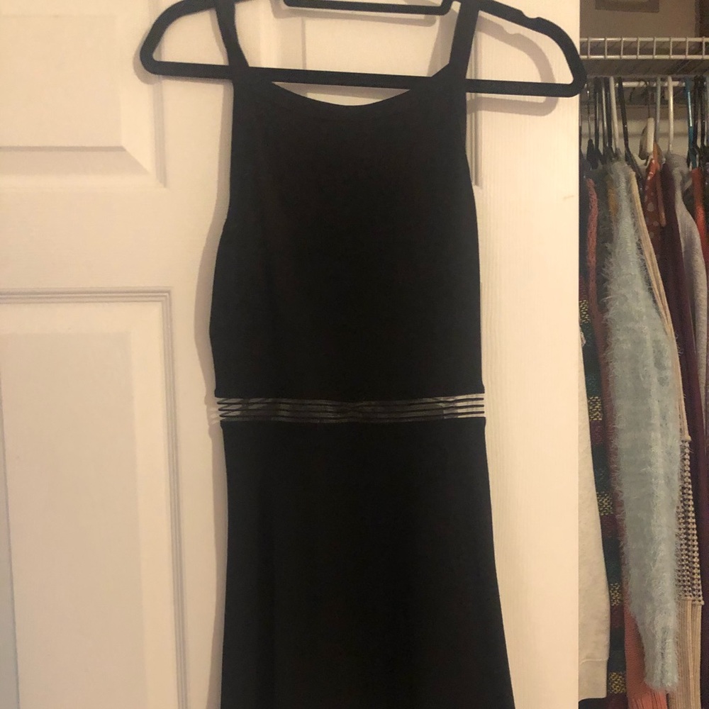 Black Halter Top Flare Mini Dress